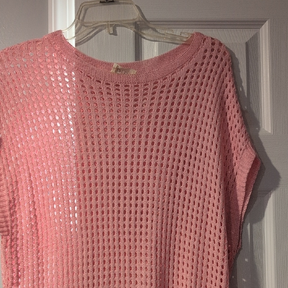 BiBi Pink Open-Knit Top - Picture 2 of 3